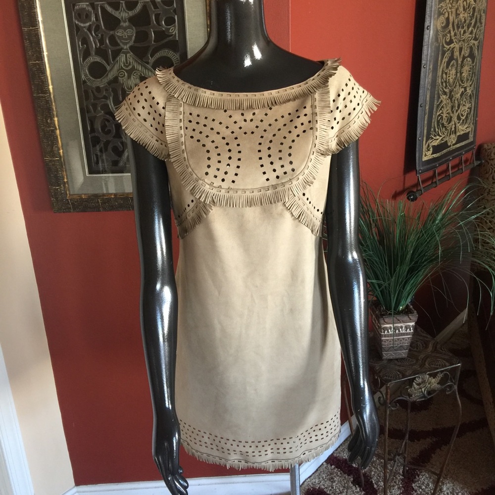 MAXSTUDIO Bohemian Micro Suede Dress